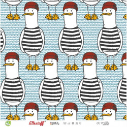 Bio Jersey Lillestoff - Coole Möwe rot